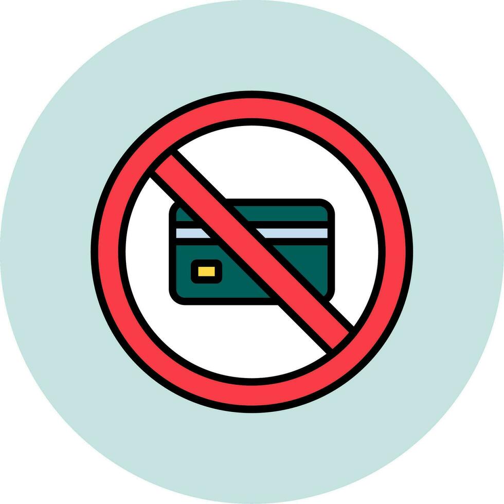 No crédito tarjeta vector icono