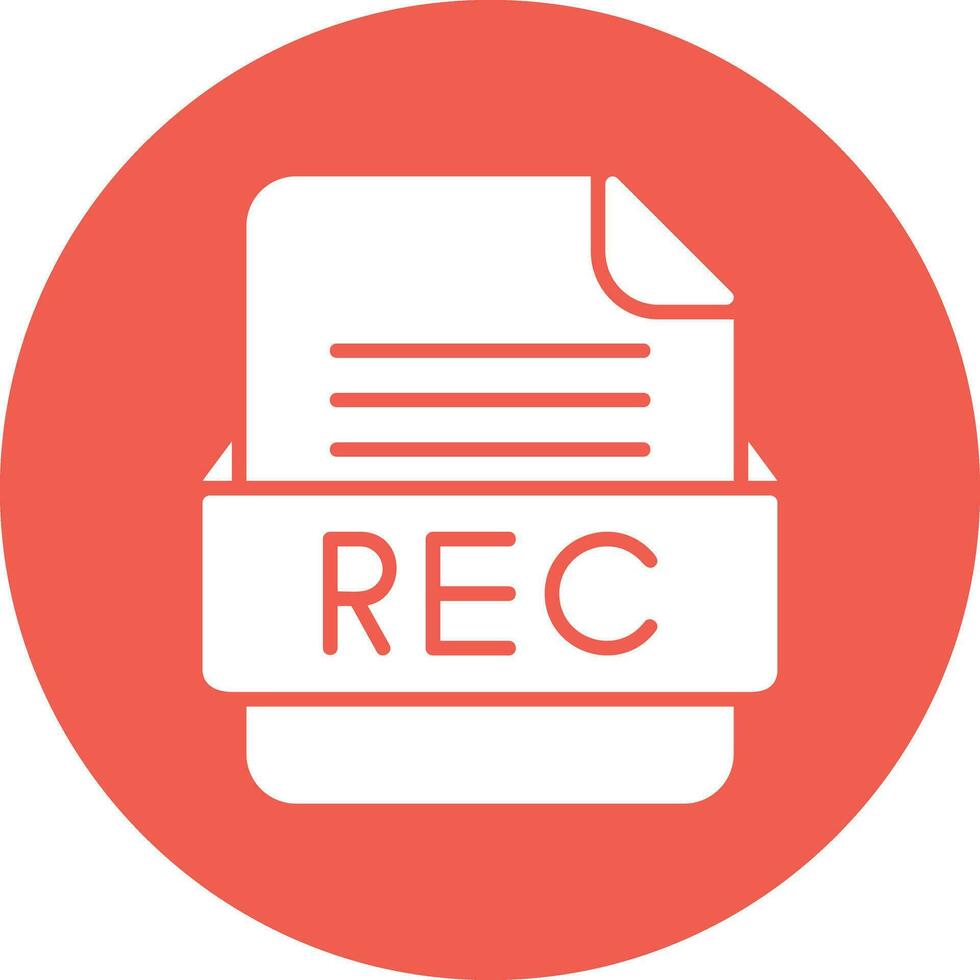 REC File Format Vector Icon