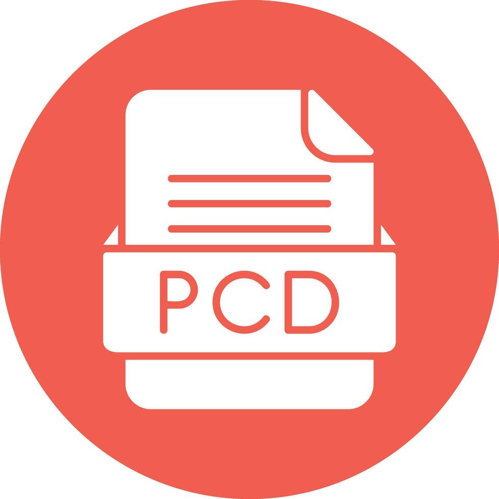 PCD File Format Vector Icon