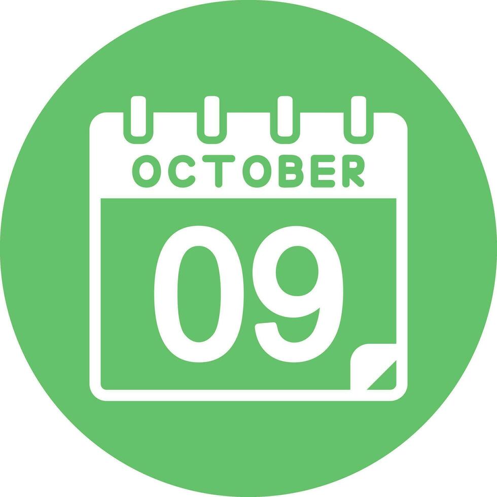 9 October Vector Icon