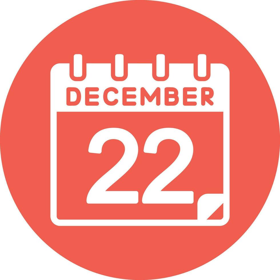 22 diciembre vector icono