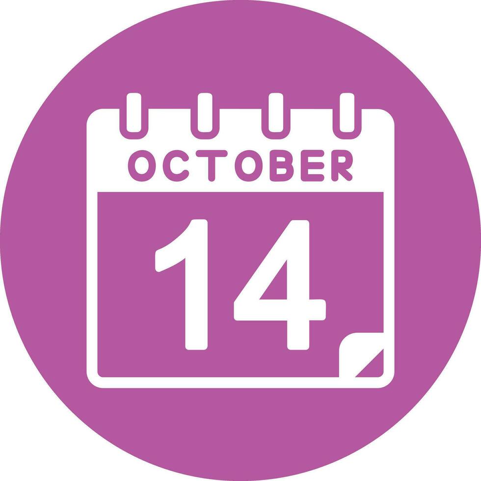 14 October Vector Icon