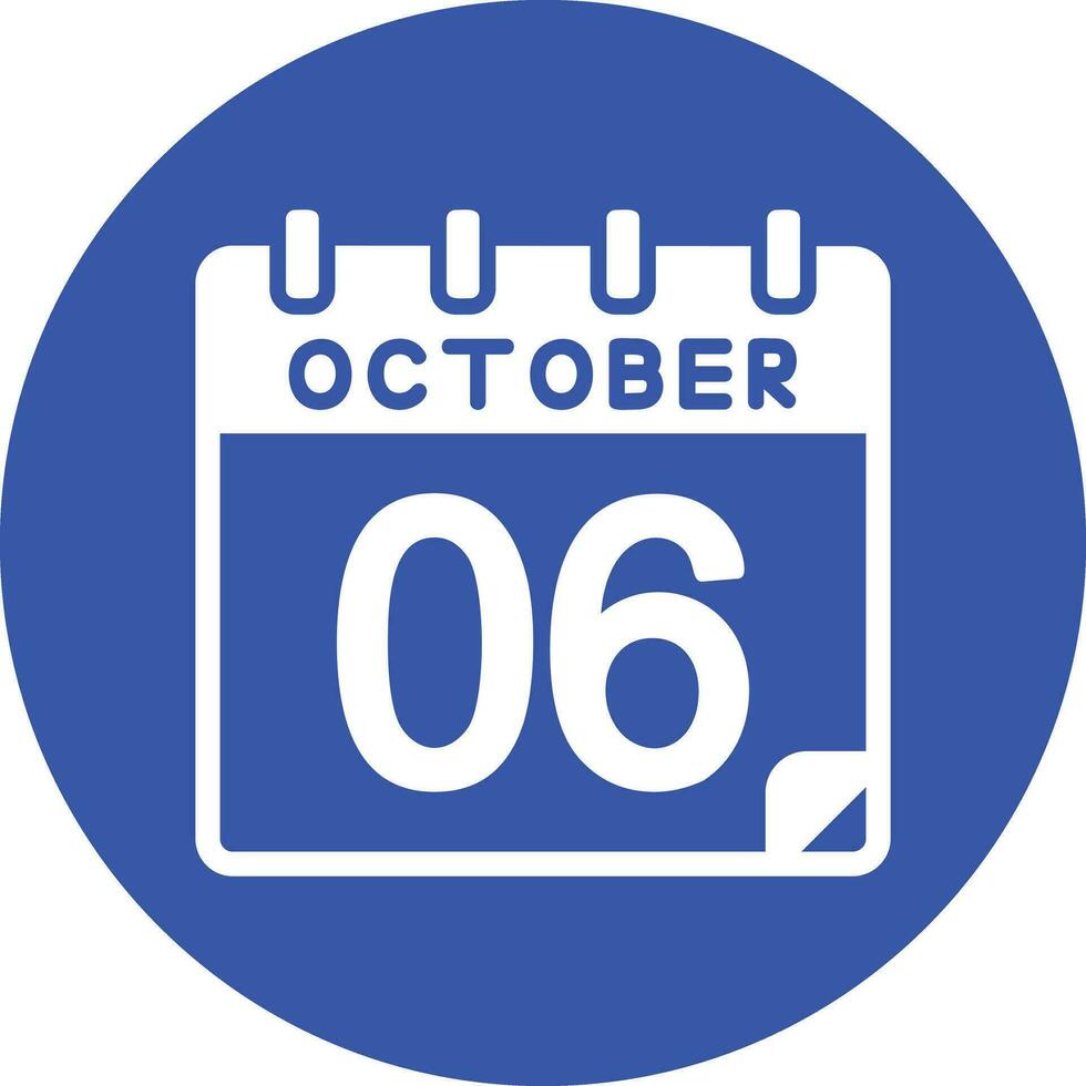 6 October Vector Icon