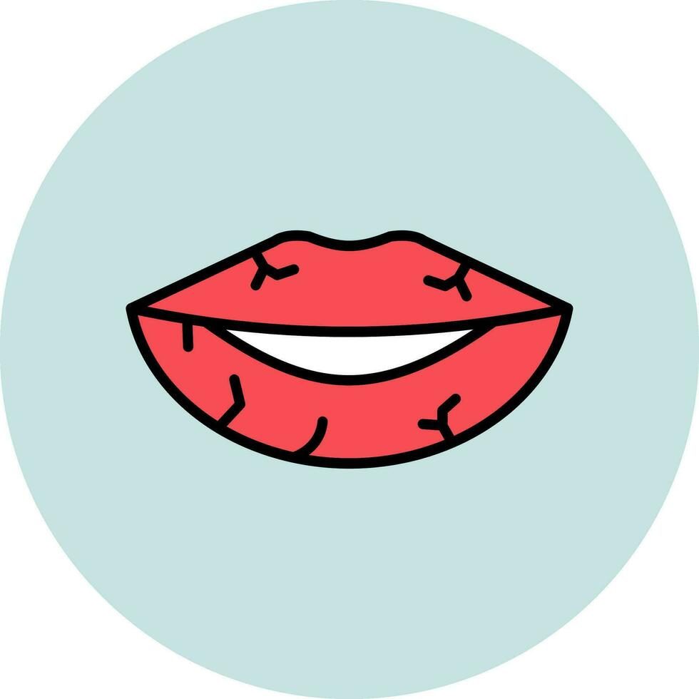 seco labios vector icono