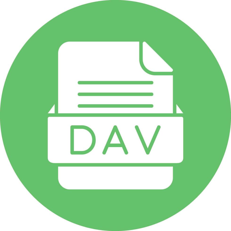 DAV File Format Vector Icon