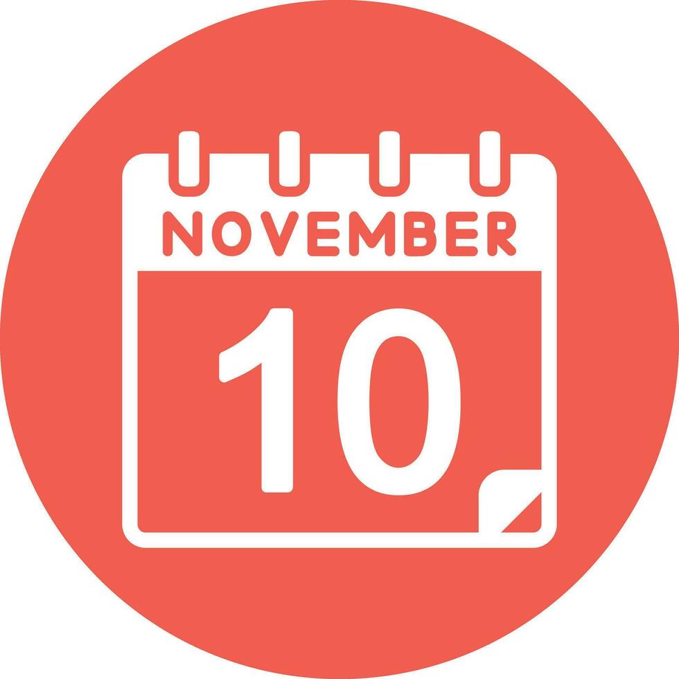 10 noviembre vector icono