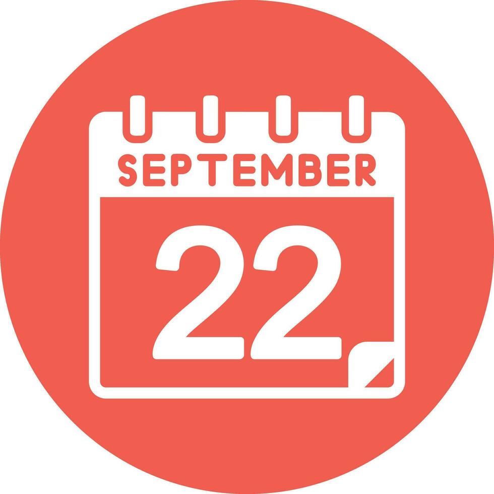 22 September Vector Icon