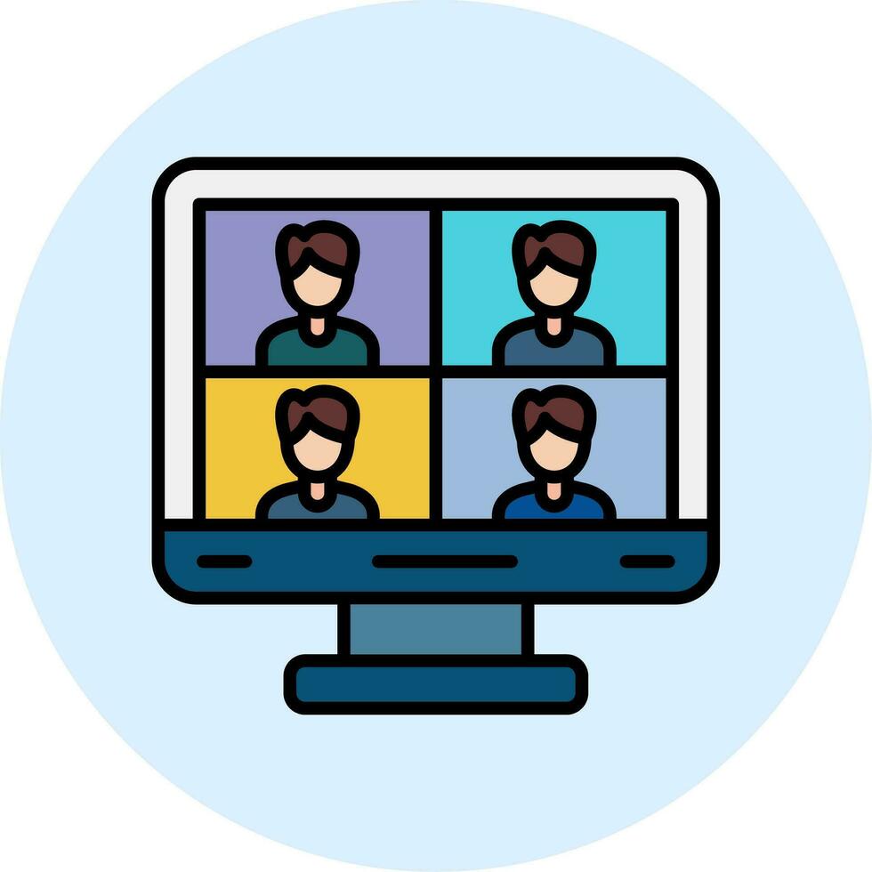 Video Conference Vector Icon