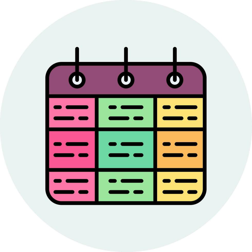Timetable Vector Icon