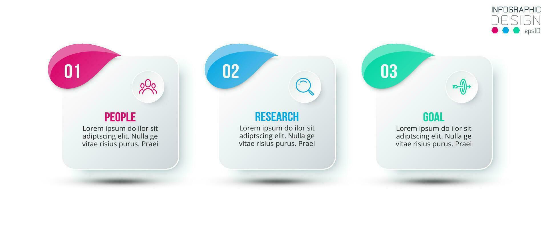 concepto de negocio de plantilla infográfica con paso. vector