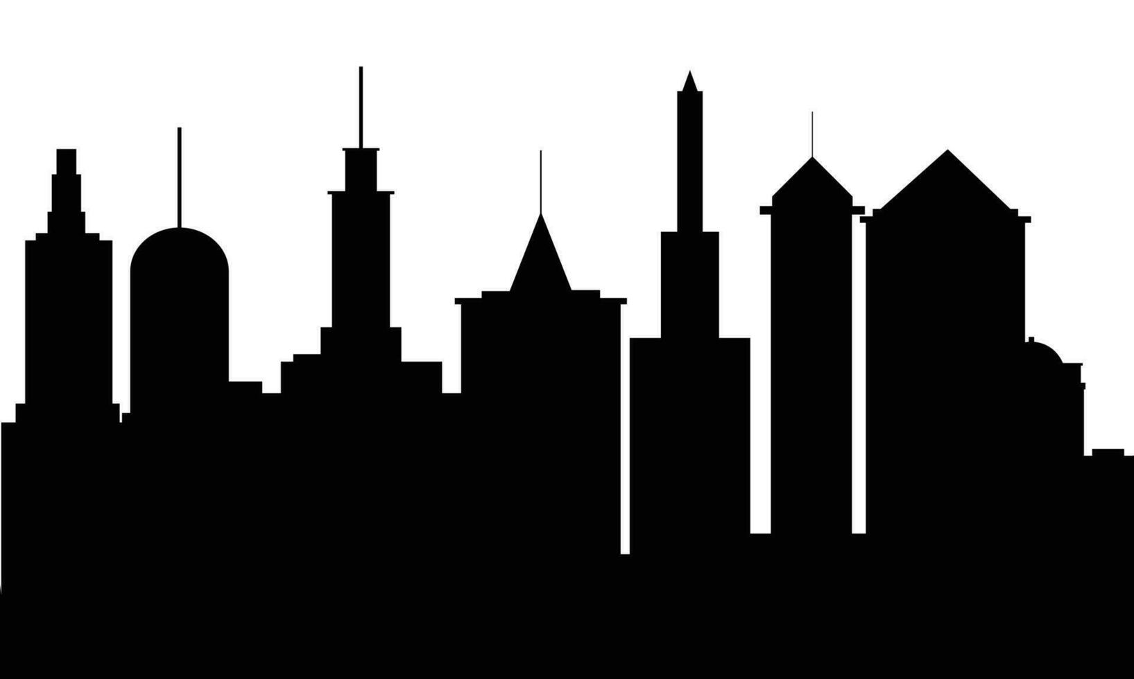 City silhouette. Skyscrapers silhouette banner. Vector illustraiton. Skyscrapers background silhouette.