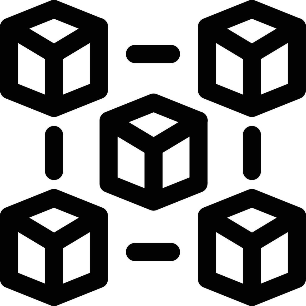 icono de vector de cadena de bloques
