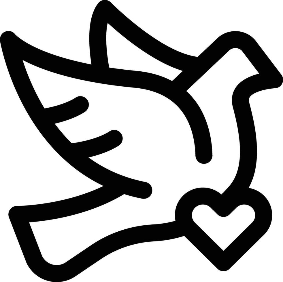 Dove with Heart Vector Icon