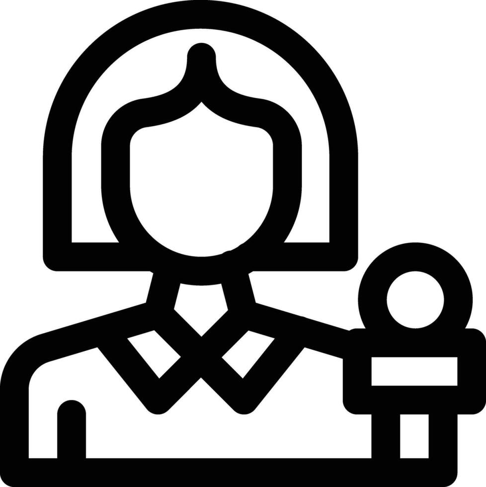 Female Journalist Vector Icon