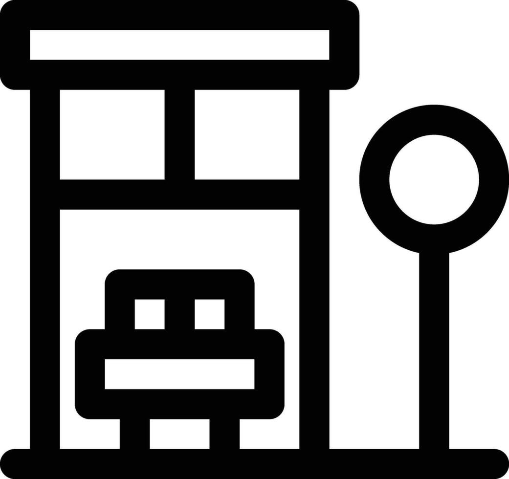 icono de vector de parada de autobús