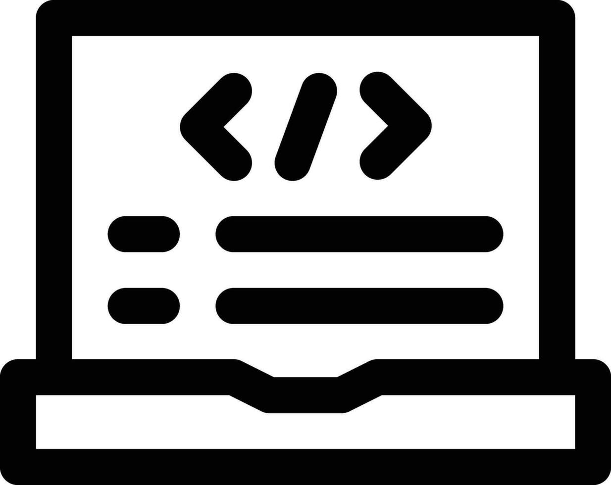 Laptop Coding Vector Icon