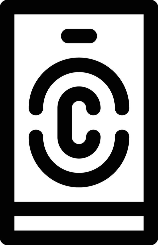 Mobile Fingerprint Vector Icon