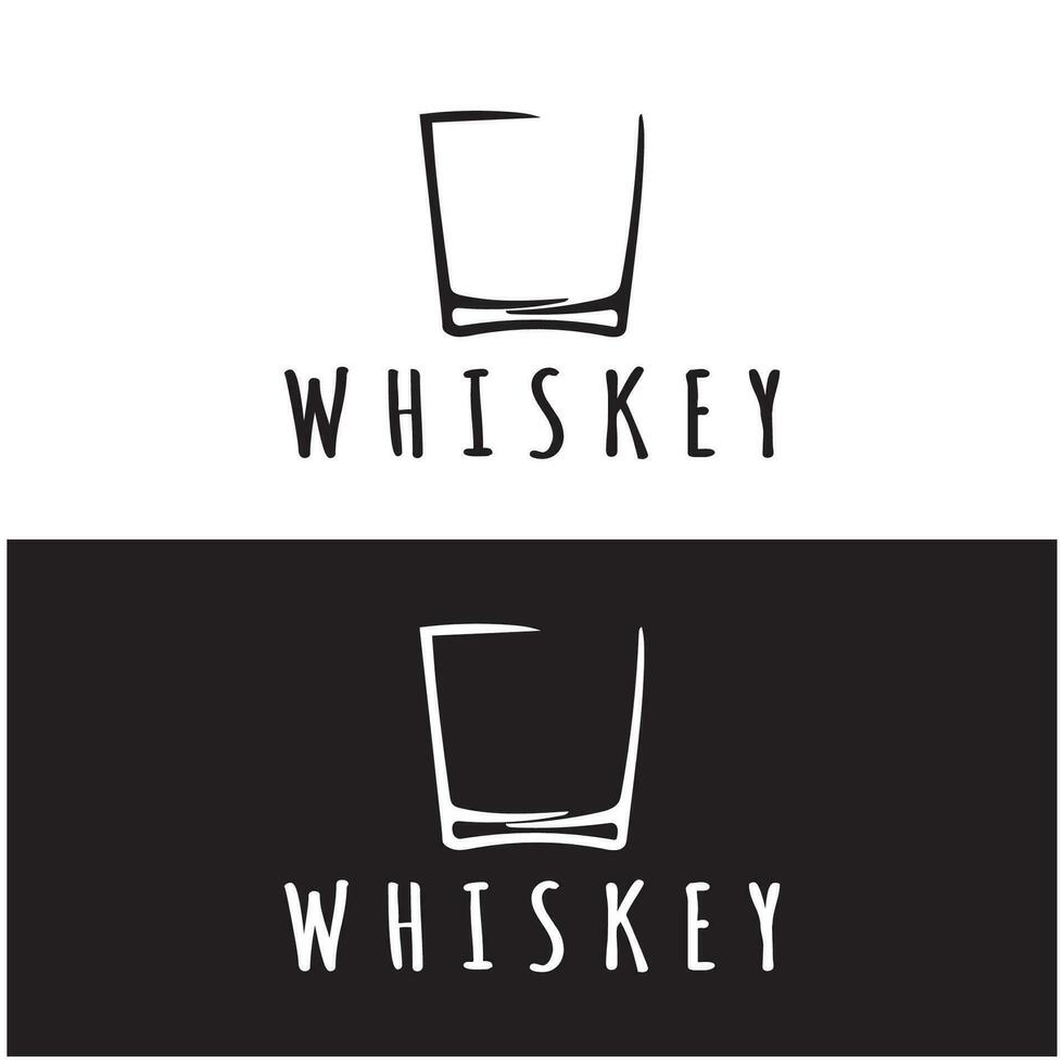 Vintage premium whiskey logo label with glass or beer. for drinks, bars, clubs, cafes, companies. vector