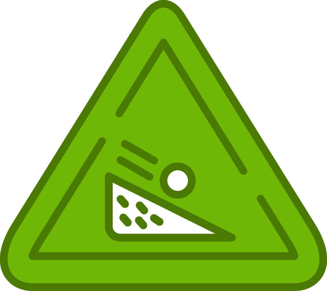 Falling Boulder Sign Vector Icon