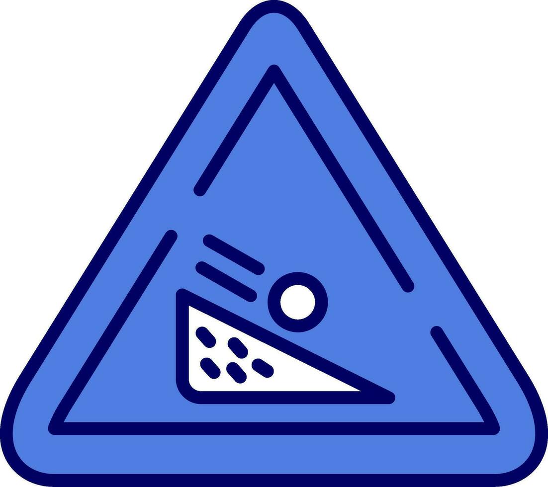 Falling Boulder Sign Vector Icon