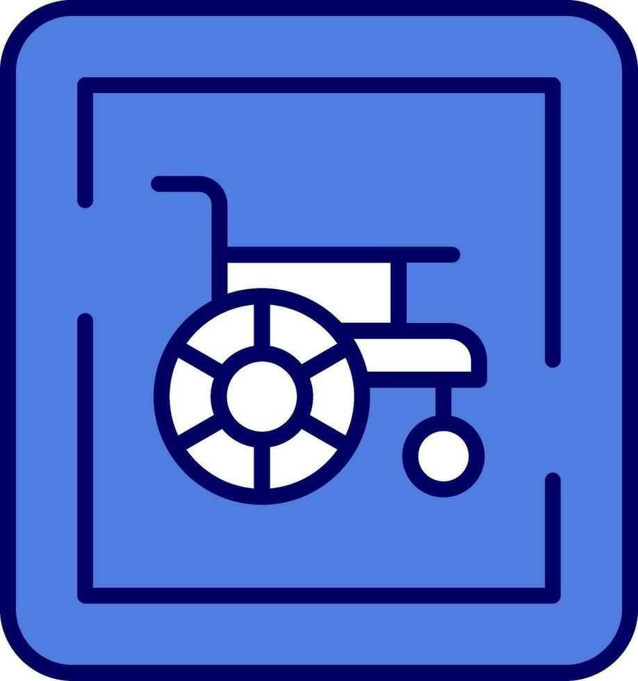 silla de ruedas firmar vector icono