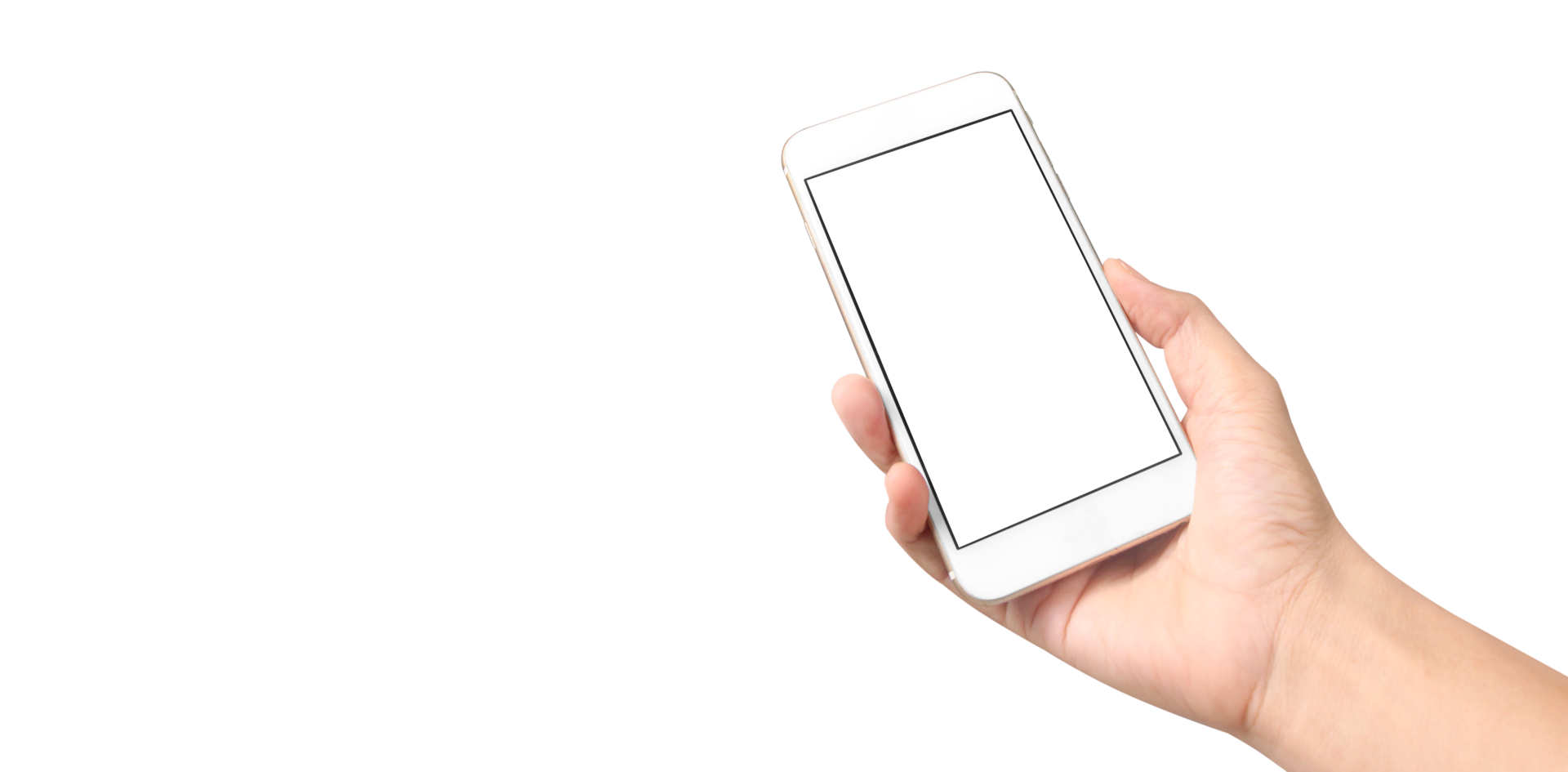 Hand holding new smartphone . Smartphone  png