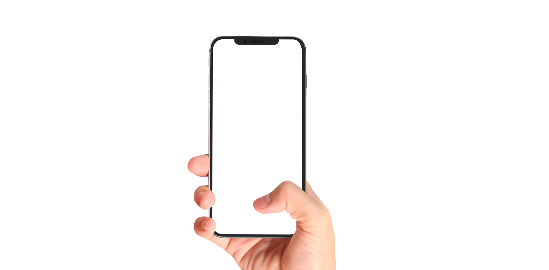 Hand holding new smartphone . Smartphone  png