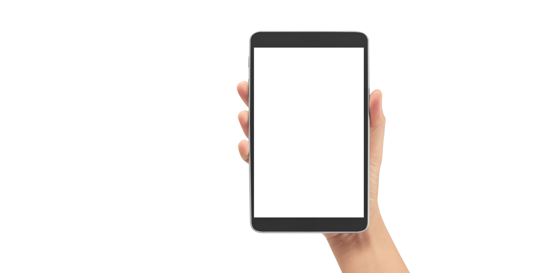 Hand holding new smartphone . Smartphone  png
