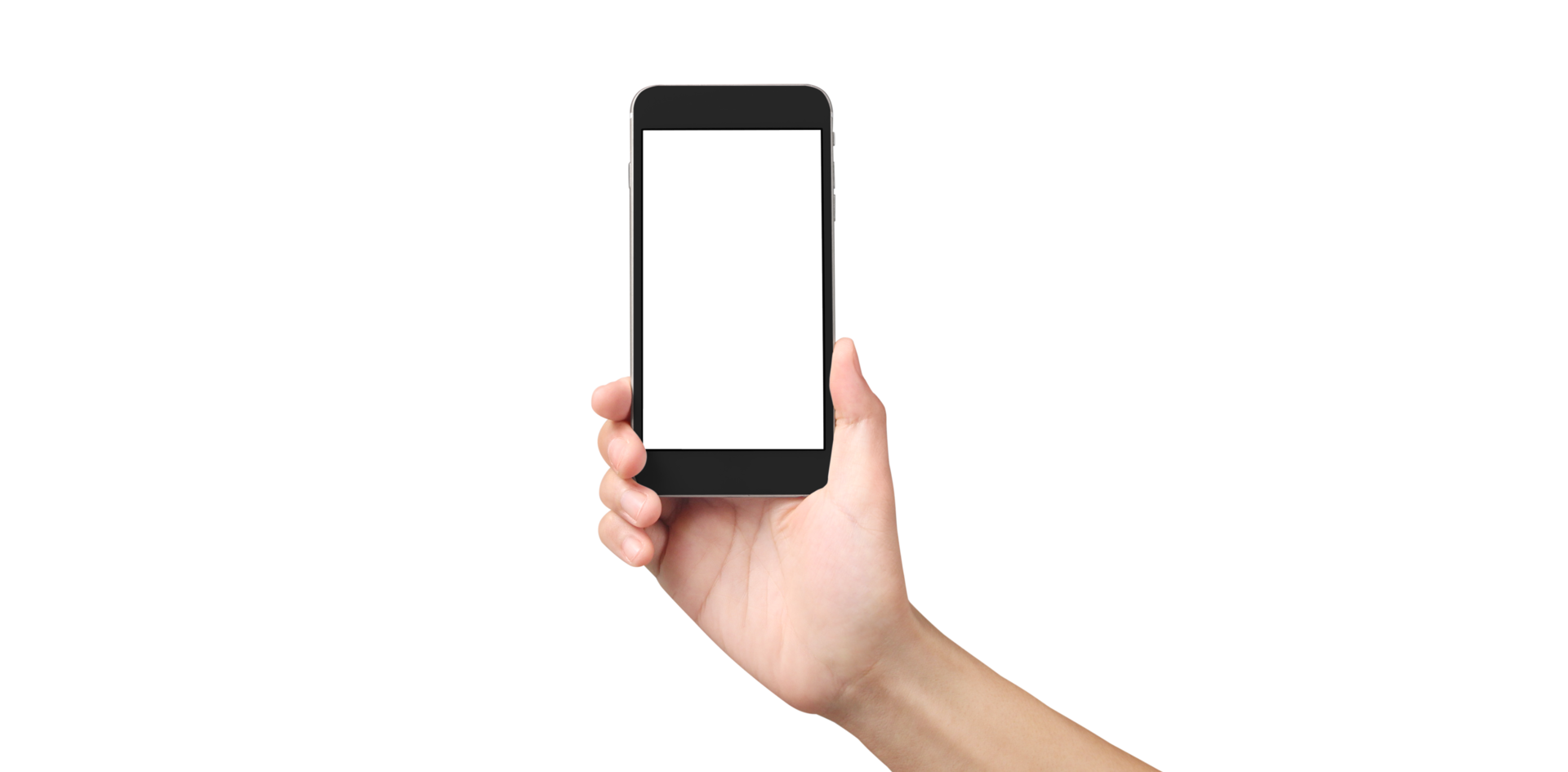 Hand holding new smartphone . Smartphone  png