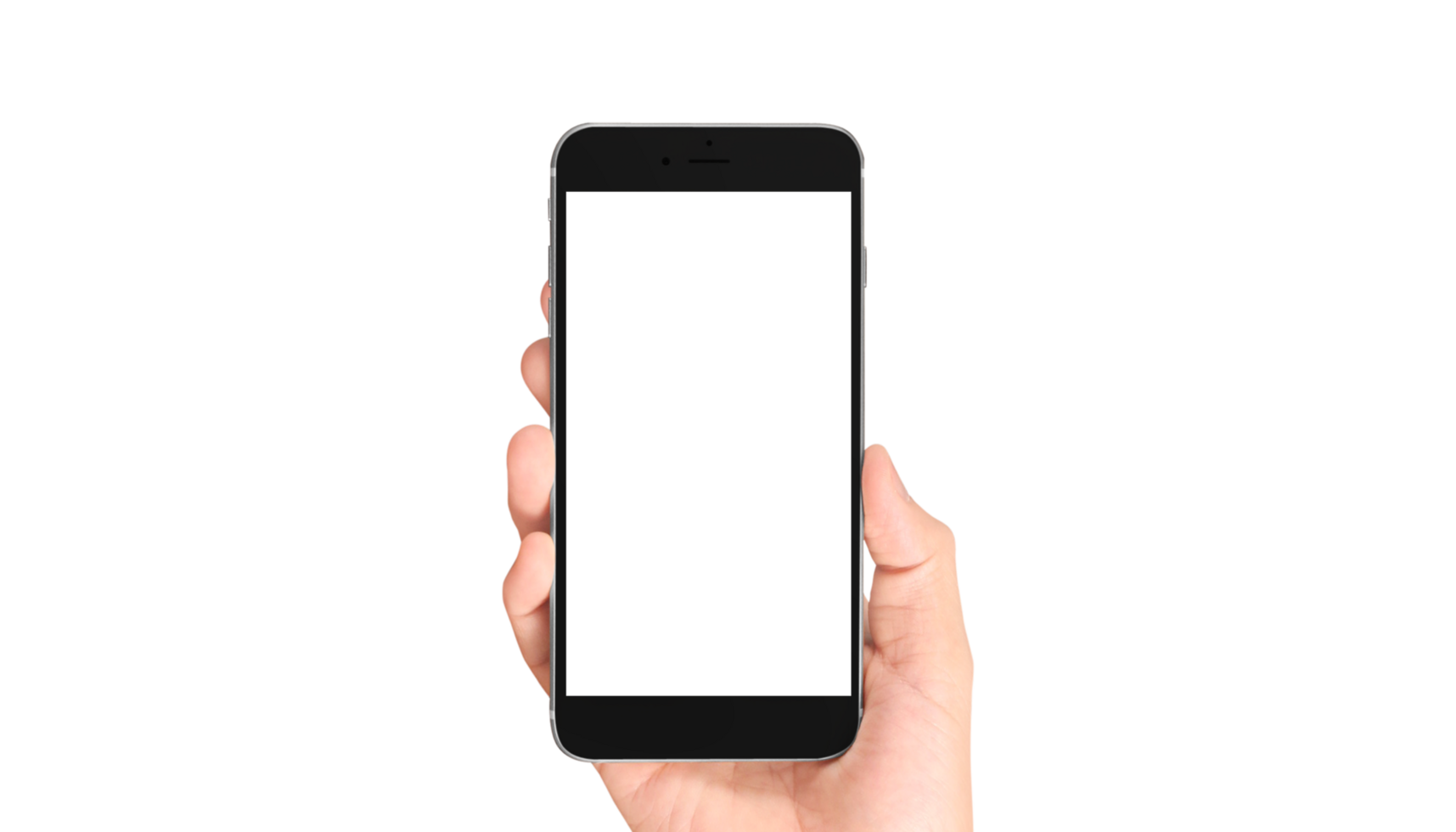 Hand holding new smartphone . Smartphone  png