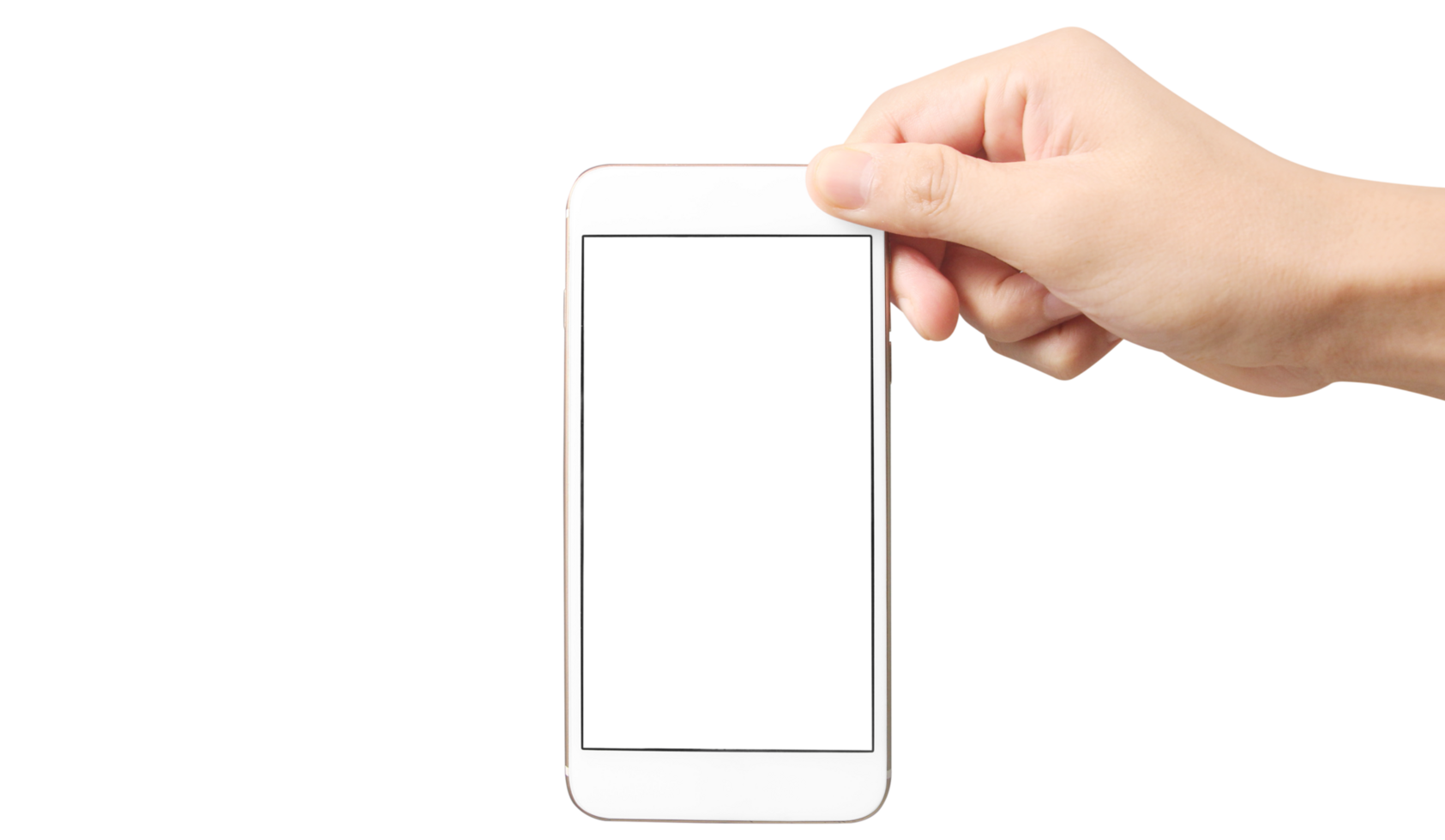 Hand holding new smartphone . Smartphone  png