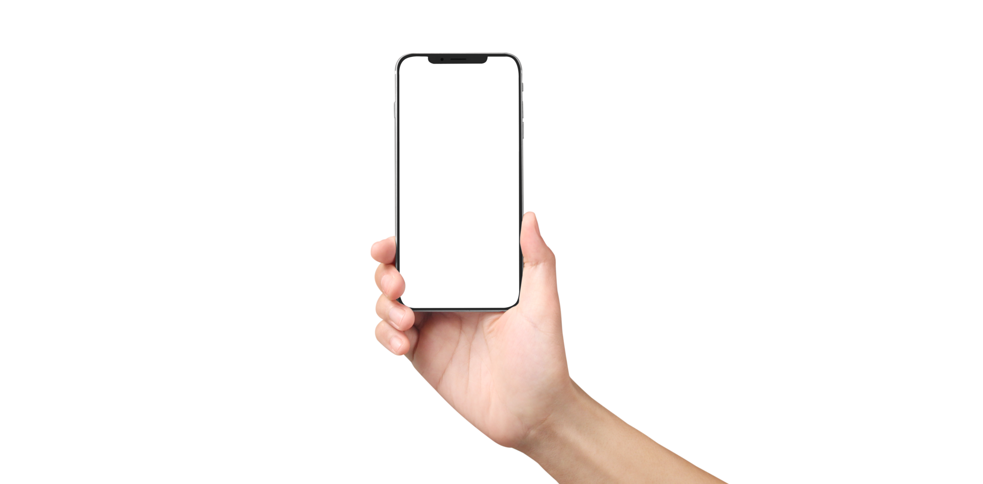 Hand holding new smartphone . Smartphone  png