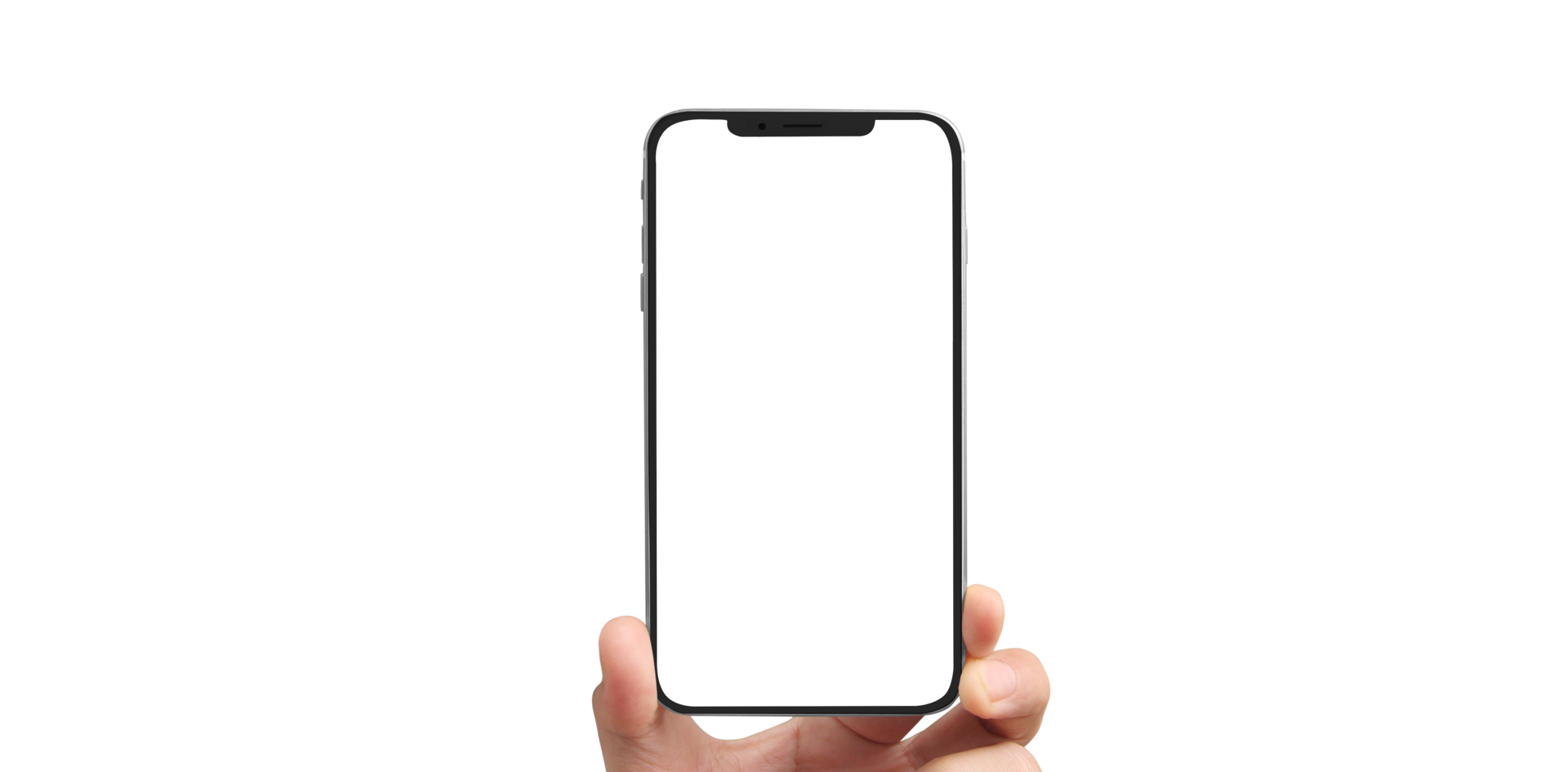 Hand holding new smartphone . Smartphone  png