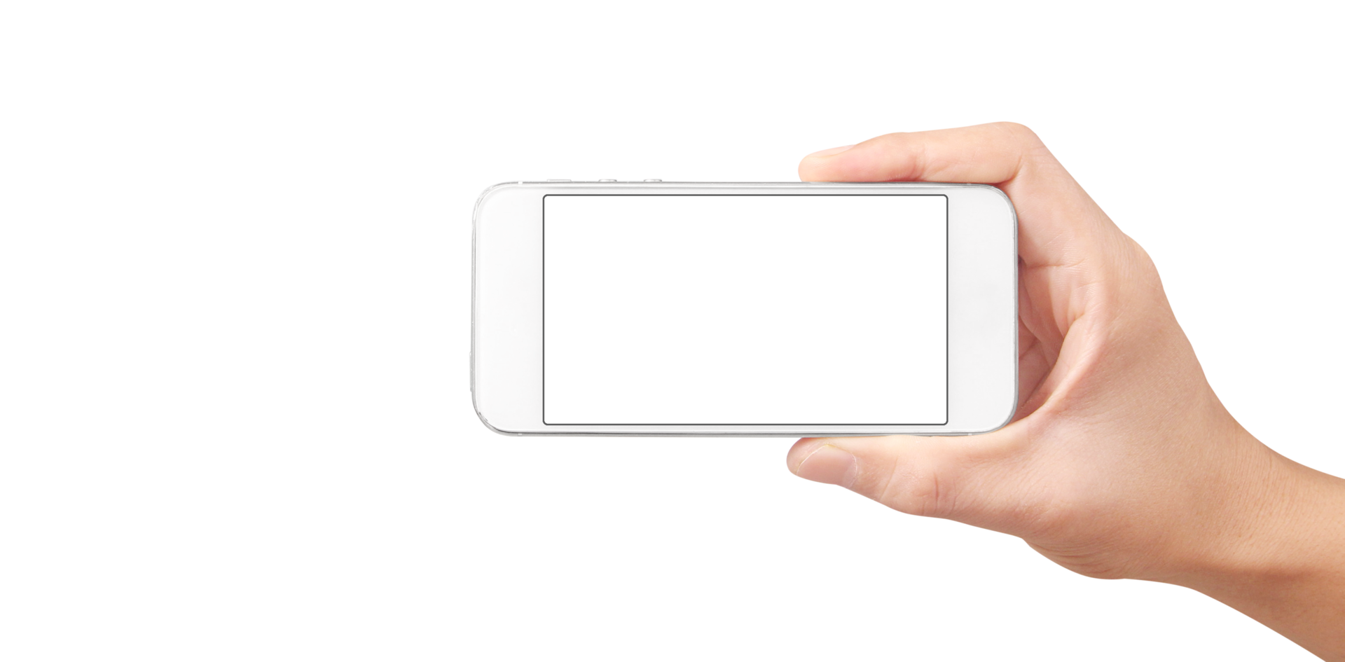 Hand holding new smartphone . Smartphone  png