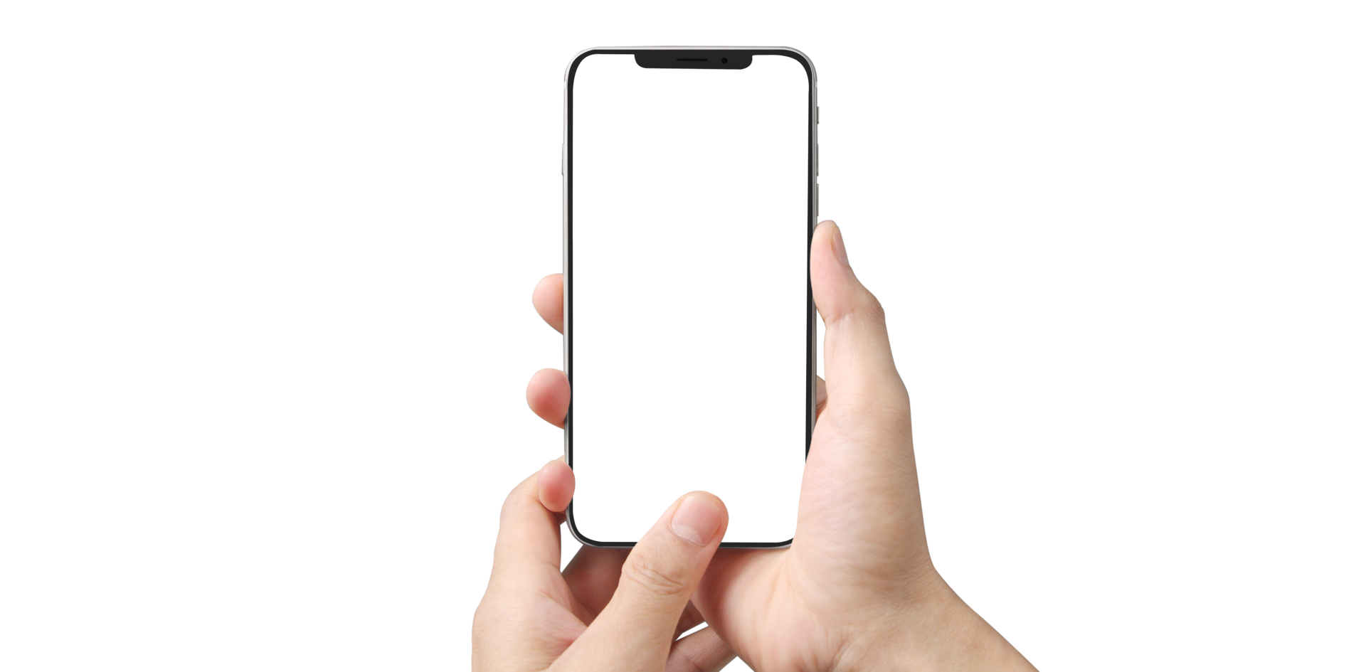 Hand holding new smartphone . Smartphone  png