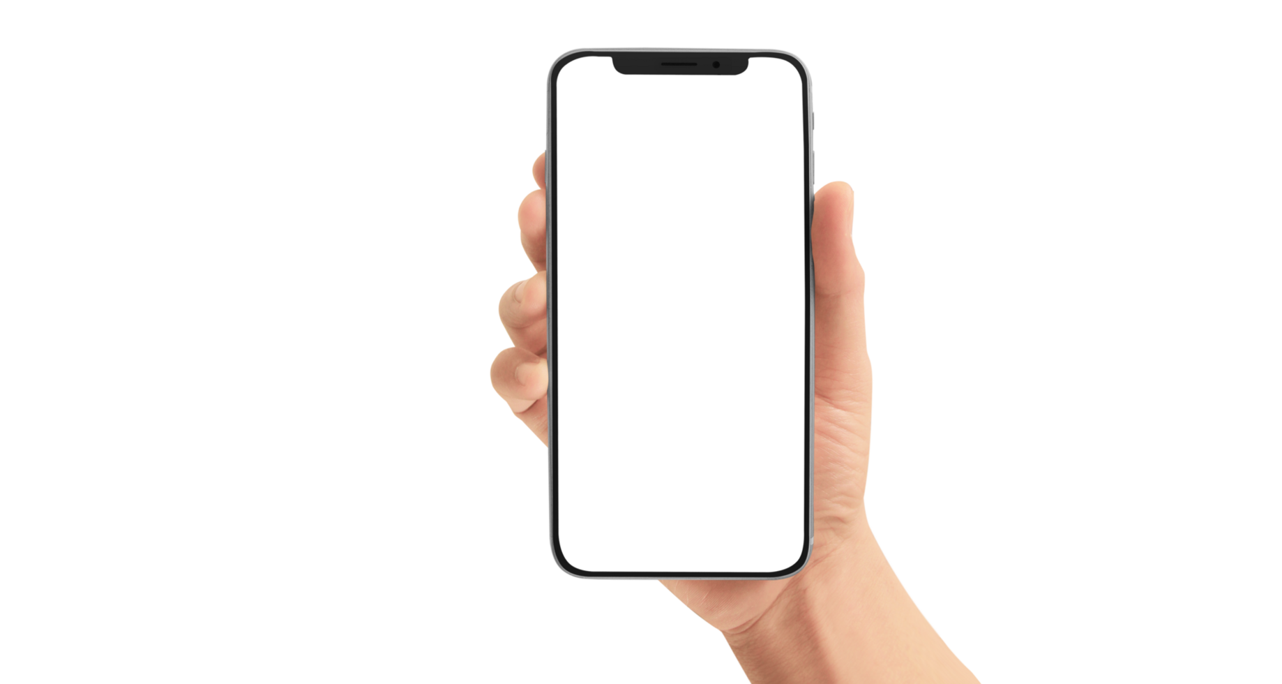 Hand holding new smartphone . Smartphone  png
