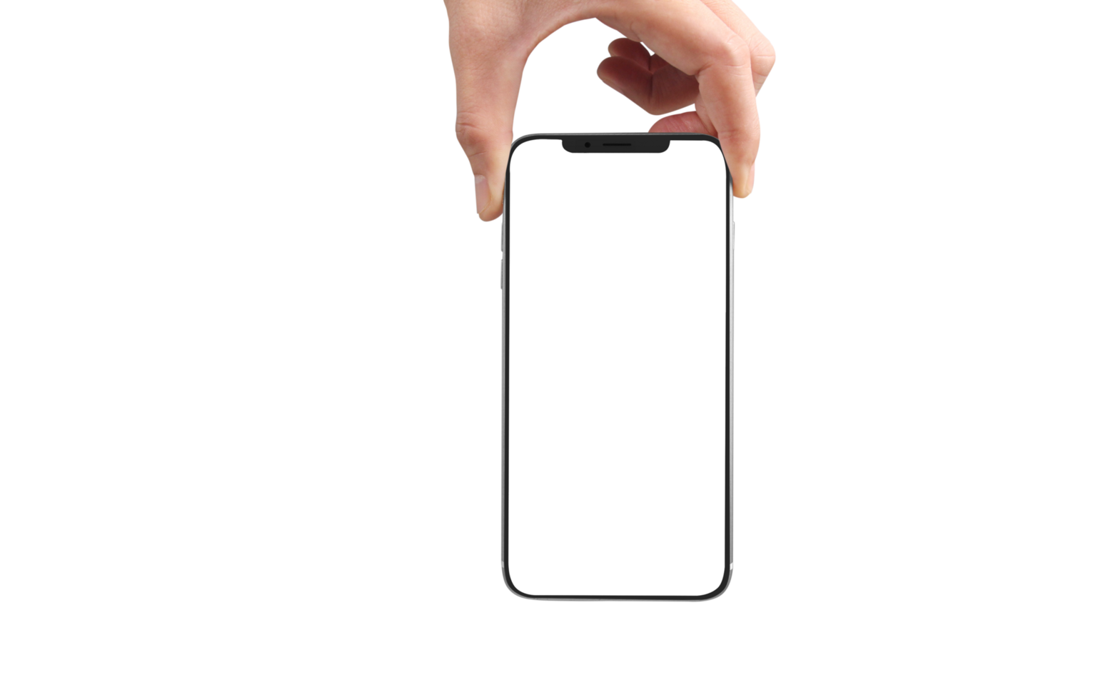 Hand holding new smartphone . Smartphone  png