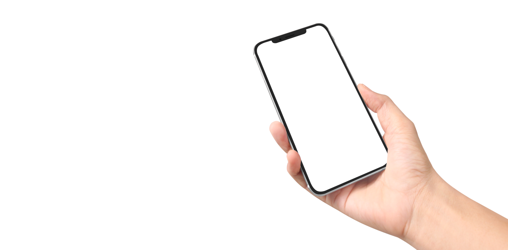 Hand holding new smartphone . Smartphone  png