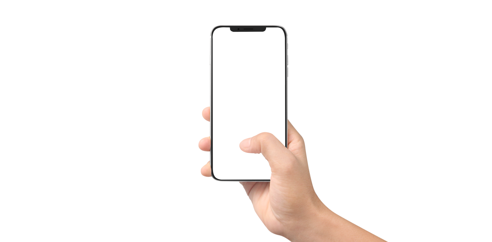 Hand holding new smartphone . Smartphone  png