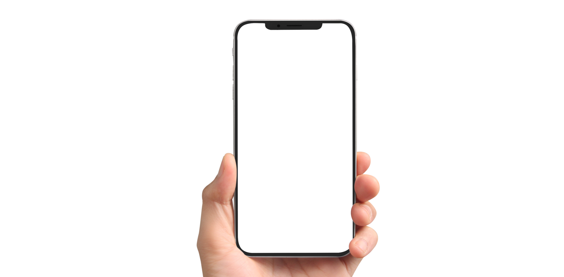 Hand holding new smartphone . Smartphone  png