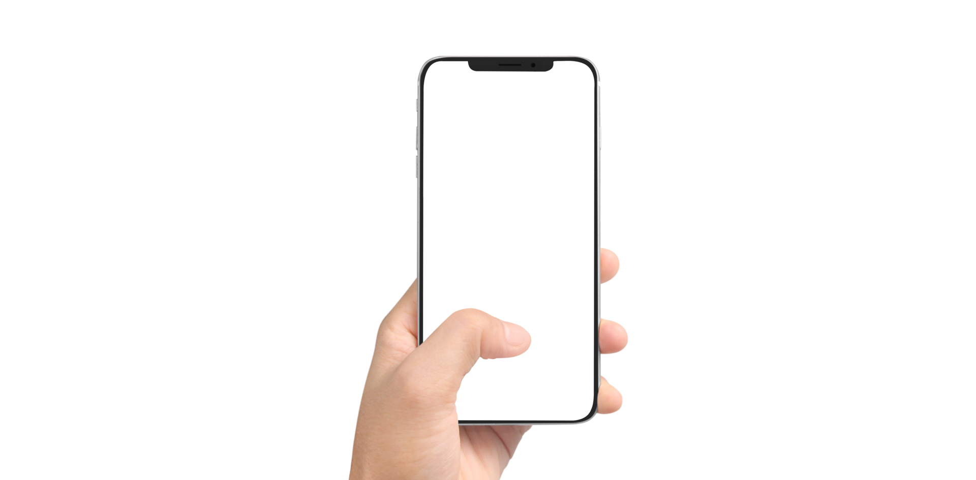 Hand holding new smartphone . Smartphone  png