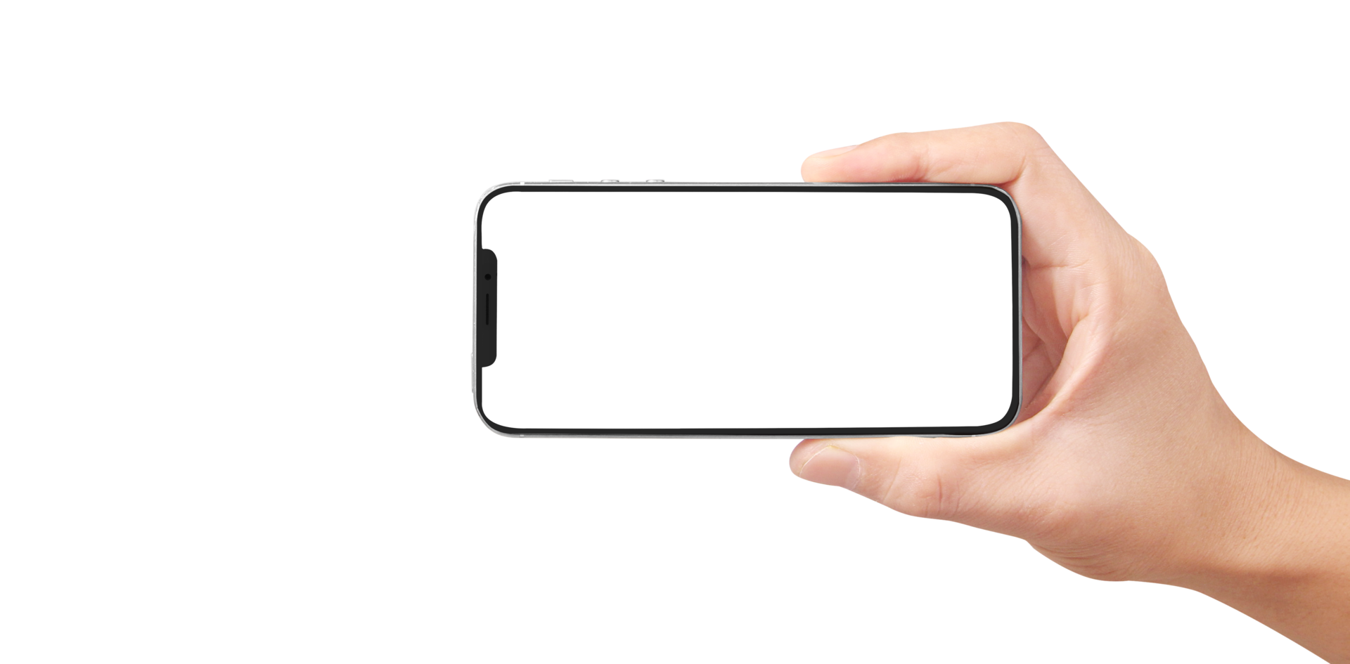 Hand holding new smartphone . Smartphone  png
