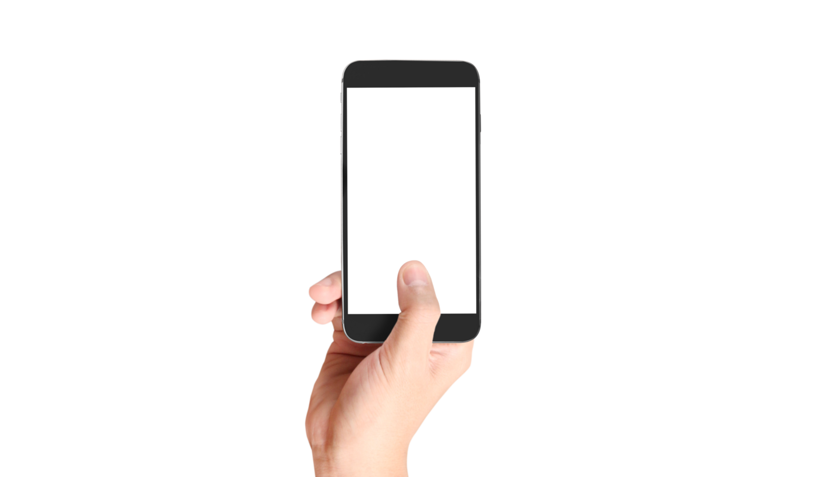 Hand holding new smartphone . Smartphone  png