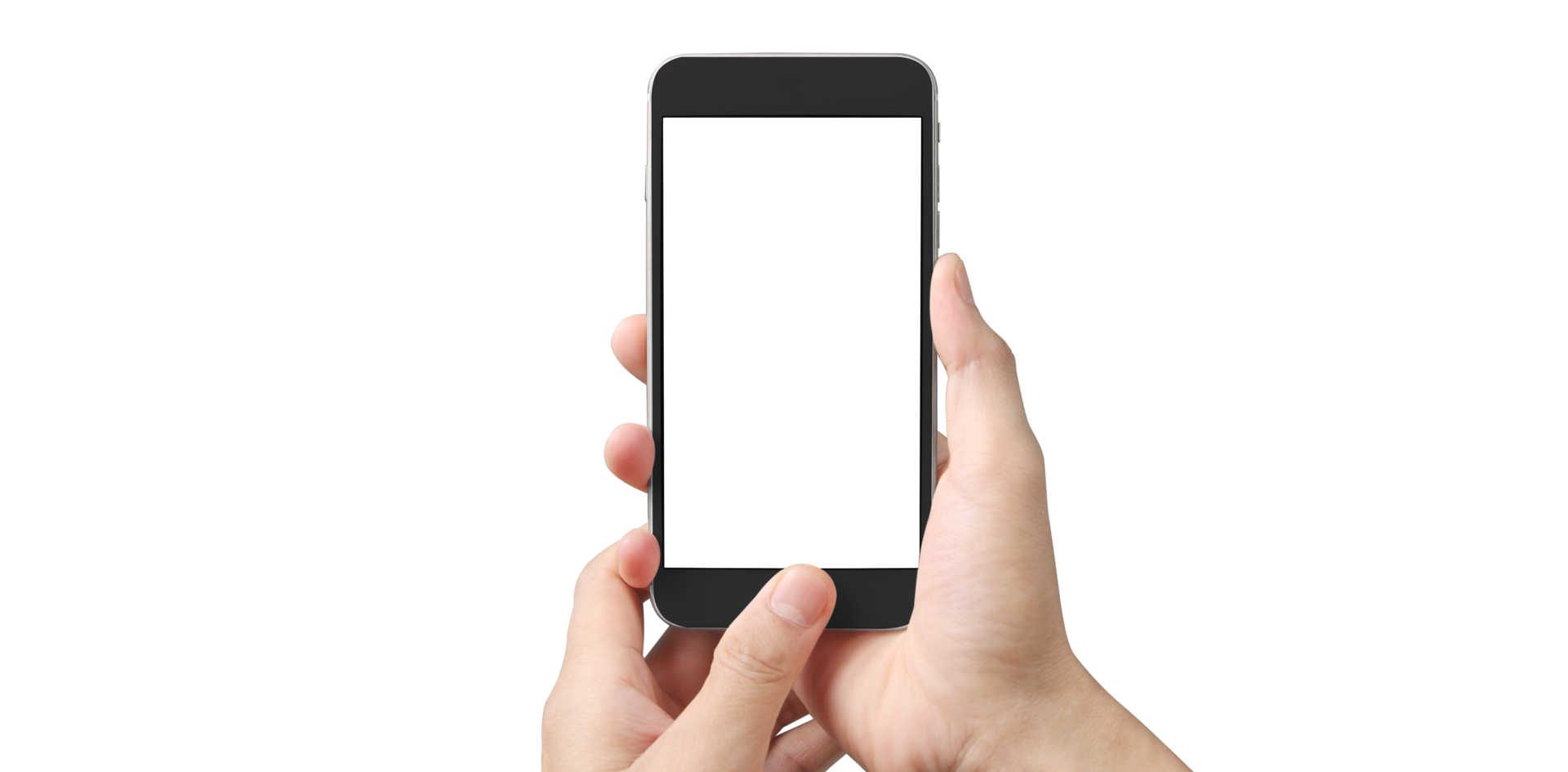 Hand holding new smartphone . Smartphone  png