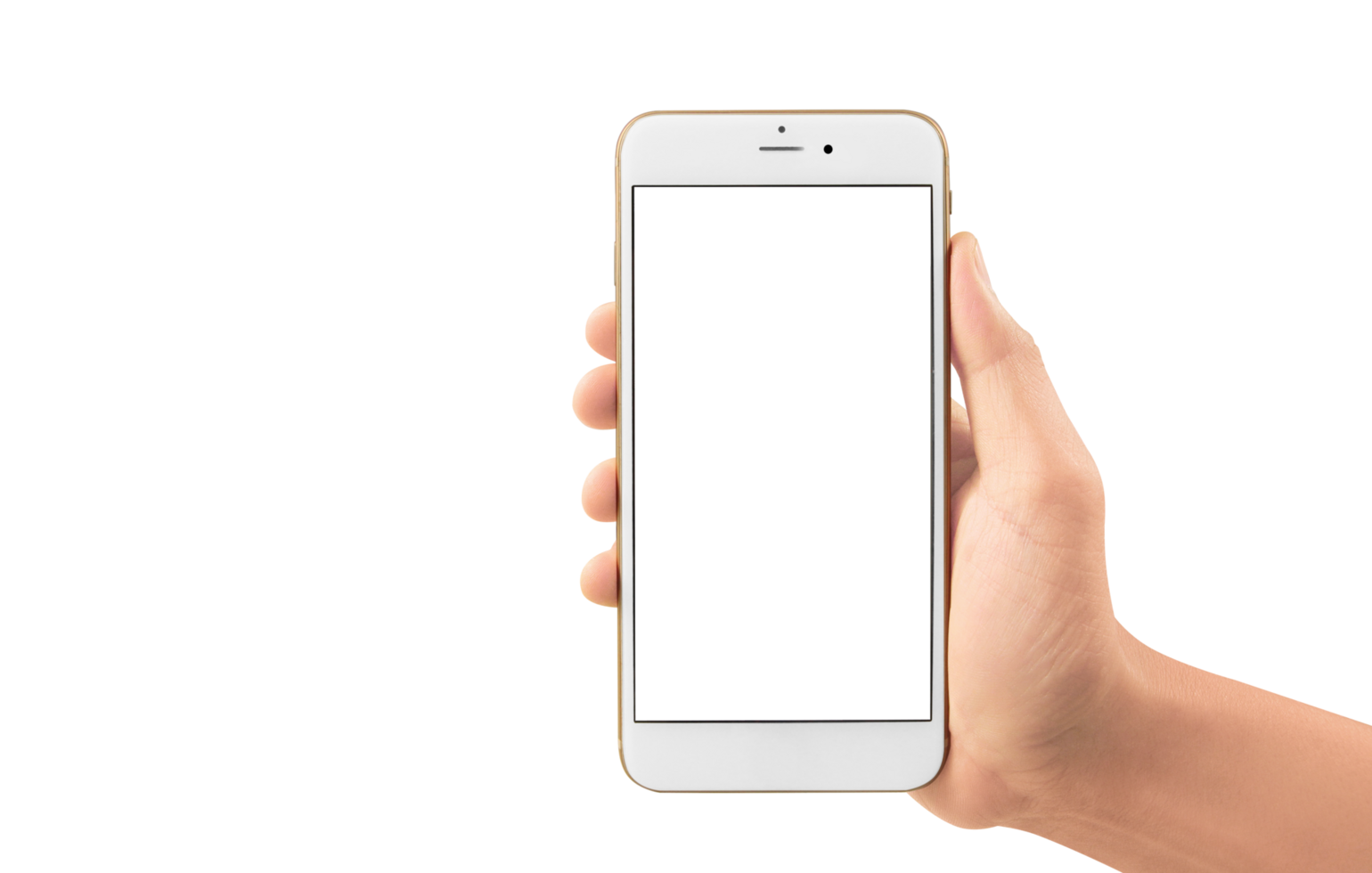 Hand holding new smartphone . Smartphone  png