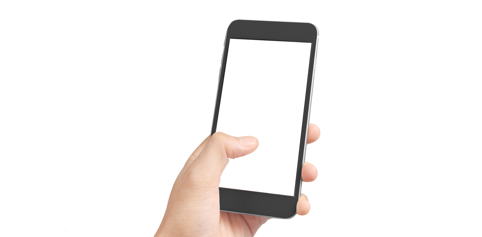 Hand holding new smartphone . Smartphone  png
