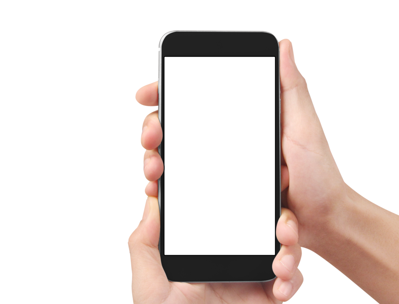 Hand holding new smartphone . Smartphone  png