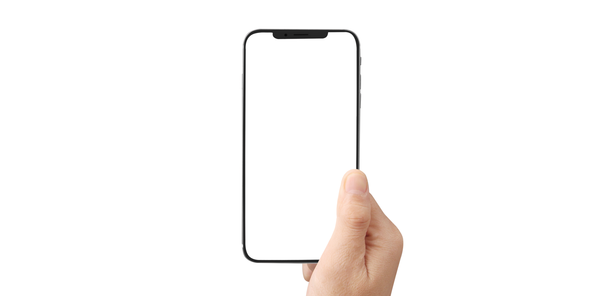 Hand holding new smartphone . Smartphone  png