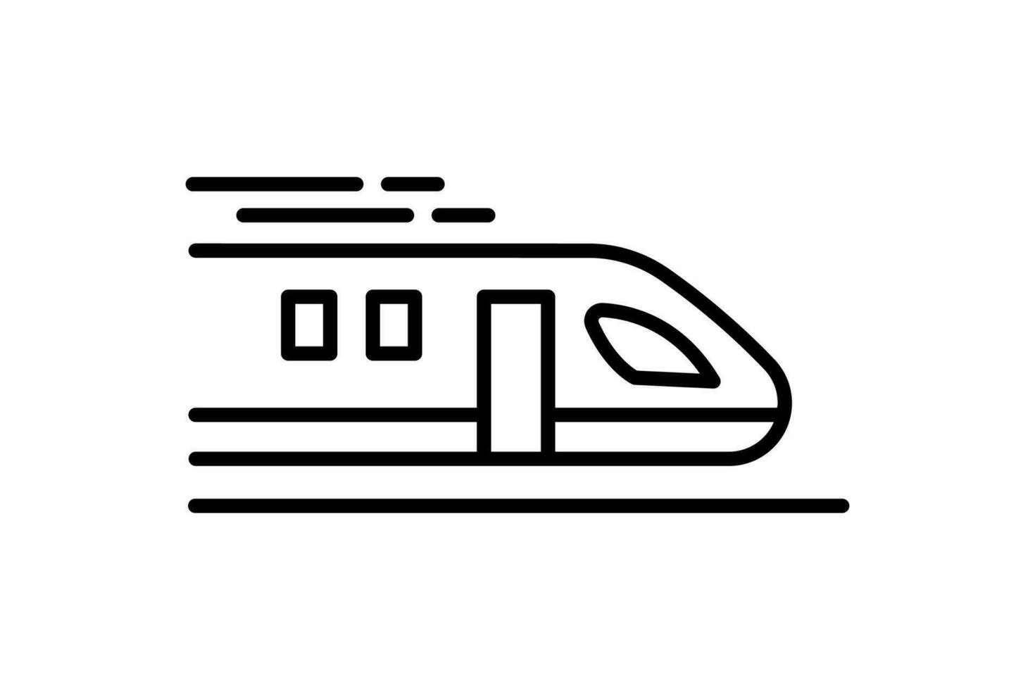 bullet train icon. icon related to speed, transportation. suitable for web site, app, user interfaces, printable etc. Line icon style. Simple vector design editable