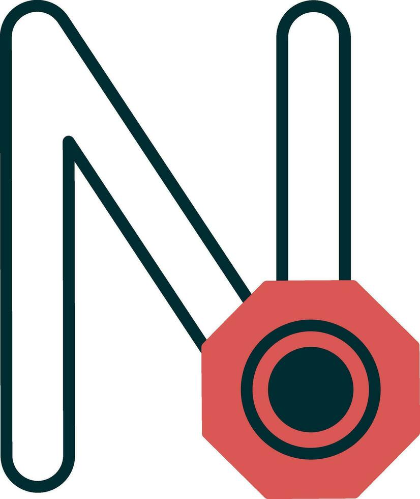 Capital N Vector Icon